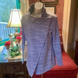 Danskin stretch knit crossover jacket Small blue-grey